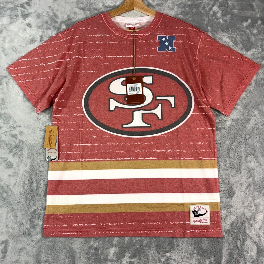 San Francisco 49ers Mitchell & Ness NFL Large Shirt Jumbotron 3.0 Red NWT